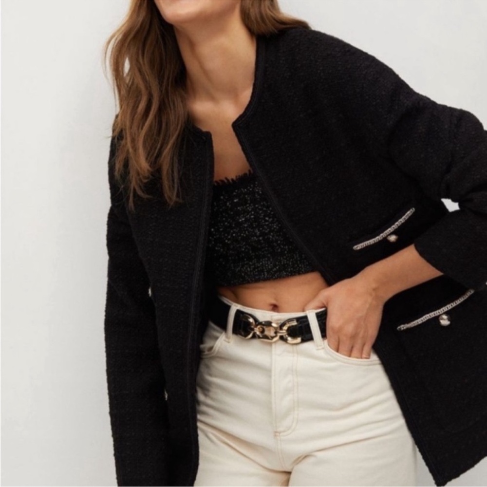 Mango Pocket Tweed Jacket NWT